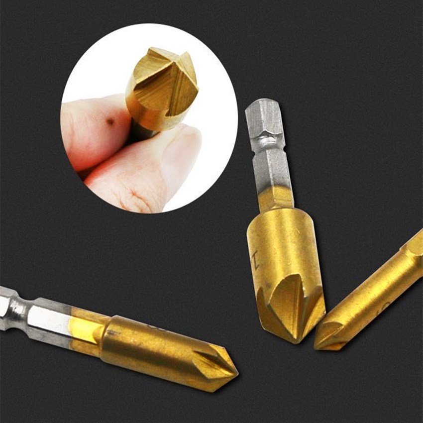 ชุดดอกผายรู ดอกเจาะผาย แกนหกเหลี่ยม สวมเร็ว ซ่อนหัวน็อต สกรู สำหรับ งานไม้ พลาสติก แผ่น PVC 6 ชิ้น ขนาด 6-19 mm - รูปที่ 5