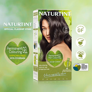 Naturtint (3N DarkChestnutBrown) เจลเปลี่ยนสีผม ปิดผมขาว จากสารสกัดธรรมชาติและออแกนิค ปริมาณรวม170ml