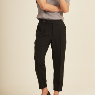 HARBER.BKK - Kene Slack pants กางเกงสแล็คขายาว ขอบยื่น สีดำ