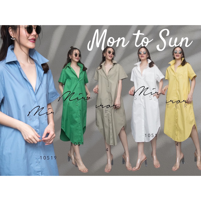 MiRRoRSiSTER’s Mon To Sun Wear Dress Shirt #10519.24 เดรสเชิ้ตใส่ได้ทุกวัน