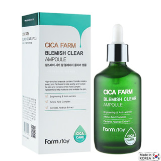 FarmStay Cica Farm Blemish Clear Ampoule 100ml เซรั่มบำรุงผิวหน้าสูตรลดฝ้ากระจุดด่างดำแลดูอ่อนกว่าวัยสูตรพิเศษ