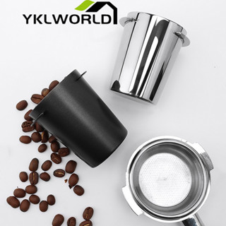 YKLWORLD Dosing cup ถ้วยโดส กระบอก รองผงกาแฟไม่ให้หก 51mm 58mm Silver ถ้วยสแตนเลส ตวงเมล็ด