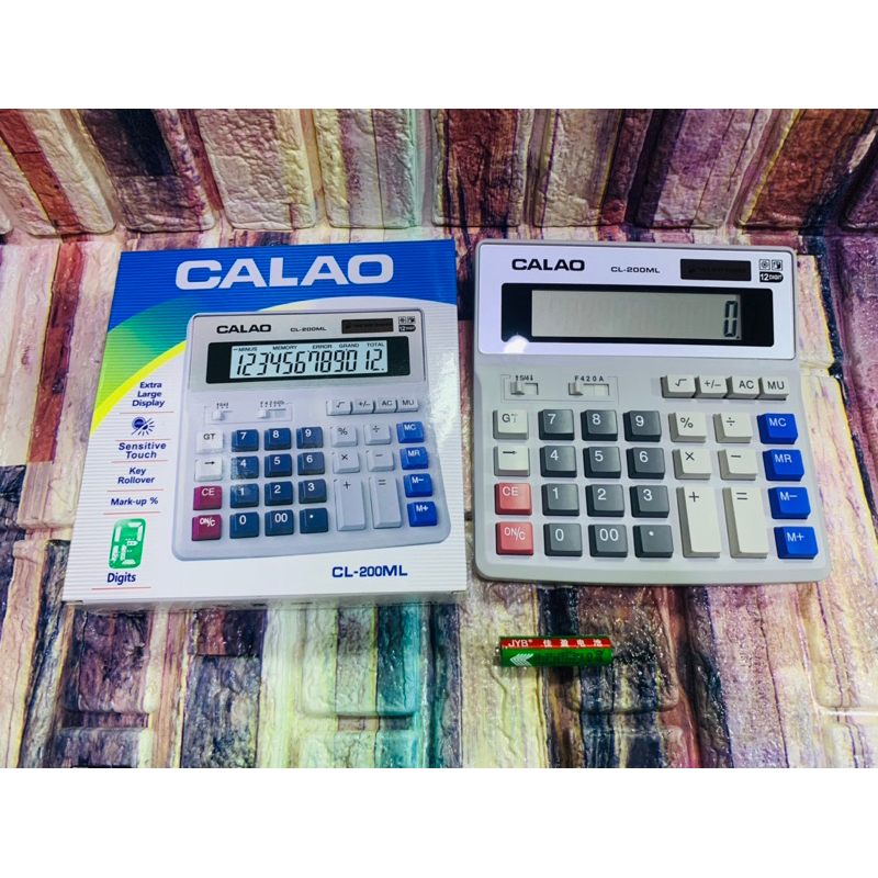 เครื่องคิดเลข CL 200ml (16.16.5cm.)เครื่องคิดเลขตั้งโต๊ะ 12หลัก 2ระบบถ่านและแสง
