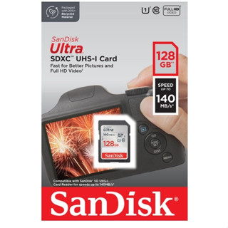 Sandisk SD 128GB Ultra Class10 ความเร็ว 140MB/s รับประกัน 10 ปี รุ่น SDSDUNB_128G_GN6IN