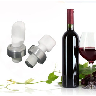 Stainless steel wine cork จุกไวน์ หัวสแตนเลส จุกปิดขวดไวน์ จุกปิดขวด ที่ปิดขวดไวน์ ที่ปิดขวดไวท์T2372