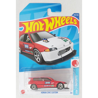 55HW โมเดลรถฮอตวิลฮอนด้าขนาดเล็ก Diecast Car Model Hot wheels 🔆 ASADA Honda Civic Eg6 rd ความยาวรถประมาณ 7.0 ซม พร้อมส่ง