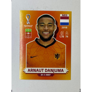 สติ๊กเกอร์สะสม Arnaut Danjuma ฟุตบอลโลก Worldcup 2022 Netherlands ของสะสมทีมฟุตบอล เนเธอร์แลนด์ ฮอลแลนด์