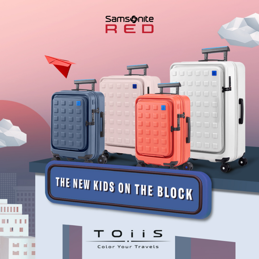 SAMSONITE  RED กระเป๋าเดินทางล้อลาก ขยายได้ รุ่น TOIIS M ขนาด 28 นิ้ว HARDSIDE SPINNER 76/28 EXP