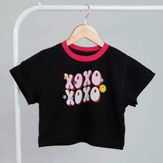 XOXO เสื้อครอป Crop Top Cotton 100% y2k