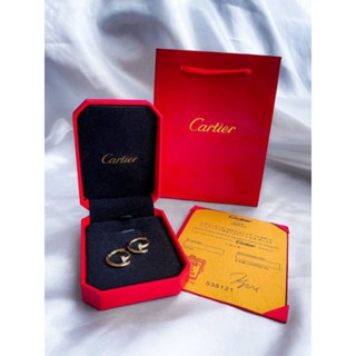 🇹🇭 สินค้าพร้อมส่งจากไทย 🇹🇭ต่างหู Cartier ตะปู ต่างหูสแตนเลสแต่งด้วย cz