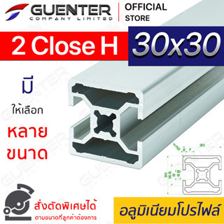 อลูมิเนียมโปรไฟล์ 30×30 2 Close H มีหลายขนาด (สั่งตัดได้) ยาวสุด 1 เมตร สินค้ามาตรฐาน คุณภาพดี ราคาถูกสุด [ALPC-33-2CH]