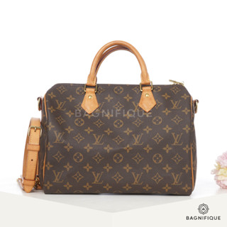 LOUIS VUITTON SPEEDY BAND 30 BROWN MONOGRAM EBENE CANVAS GHW