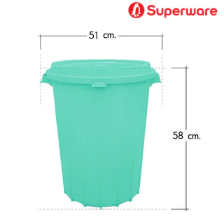 Superware ถังน้ำพลาสติก แบบกลมมีฝาปิดล็อค 16 แกลลอน (60 ลิตร) รุ่น M-35