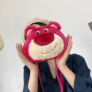 กระเป๋าถือน่ารักสบาย ๆ สตรอเบอร์รี่สุภาพสตรี กระเป๋าถือLotso กระเป๋าสะพายไหล่ Toy Story Lotso น่ารัก แบบพกพา