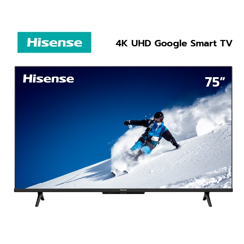 Hisense TV 75E7H ทีวี 75 นิ้ว Google TV 4K Ultra HD MEMC Smart TV Hand-free Voice Control android tv /DVB-T2 / USB2.0 / HDMI /AV