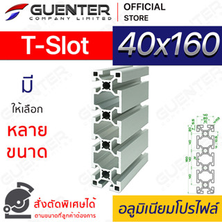 อลูมิเนียมโปรไฟล์ 40×160 T-Slot มีหลายขนาด (สั่งตัดได้) ยาวสุด 1 เมตร สินค้ามาตรฐาน คุณภาพดี ราคาถูกสุด [ALPC-416-TS]