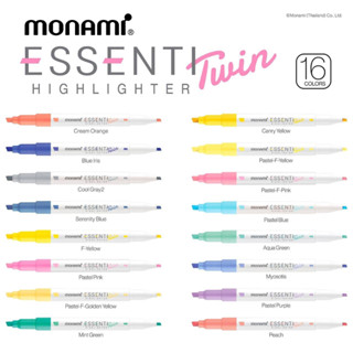 Monami essenti twin highlighter I ปากกาเน้นข้อความแห้งไวแบบ 2 หัว