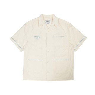 acmé de la vie SCRIPT LOGO OPEN COLLAR Shirt (CREAM)