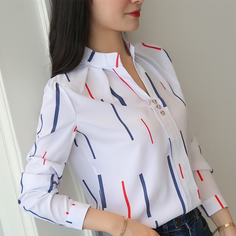 TTOO เสื้อเชิ้ตแฟชั่นผู้หญิงแขนยาวคอจีนกระดุมหน้ามาใหม่ ผ้าสวมใส่สบายสไตล์เกาหลีเหมาะสำหรับสาวๆทั้งหลายพร้อมส่ง รุ่น-221