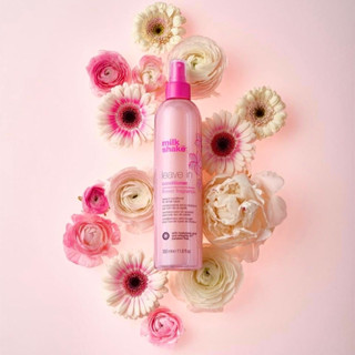 MILK SHAKE LEAVE IN CONDITIONER FLOWER 350 ML.ทรีทเม้นท์เนื้อสเปรย์สูตรใหม่ กลิ่นดอกไม้ เหมาะสำหรับผม แห้งเสีย