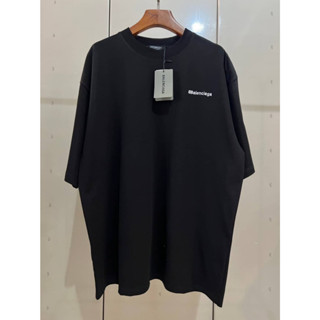 BALENCIAGA S/S LARGE FIT T-SHIRT BLACK เสื้อยืดคอกลมแขนสั้น แบรนด์บาลองเซียก้า  ปักตัวหนังสือโลโก้