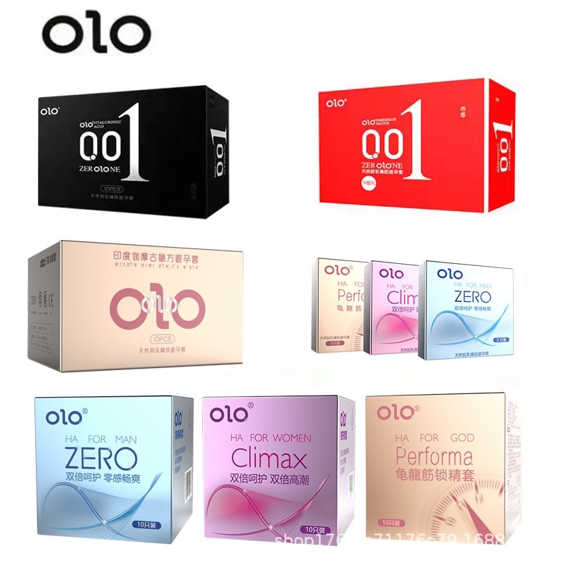 OLO basic thin condoms 001 10pcs 50-52-54mm ถุงยางอนามัย ถุงยาง (10ชิ้น/1กล่อง) แบบบาง บาง 0.01 มิล