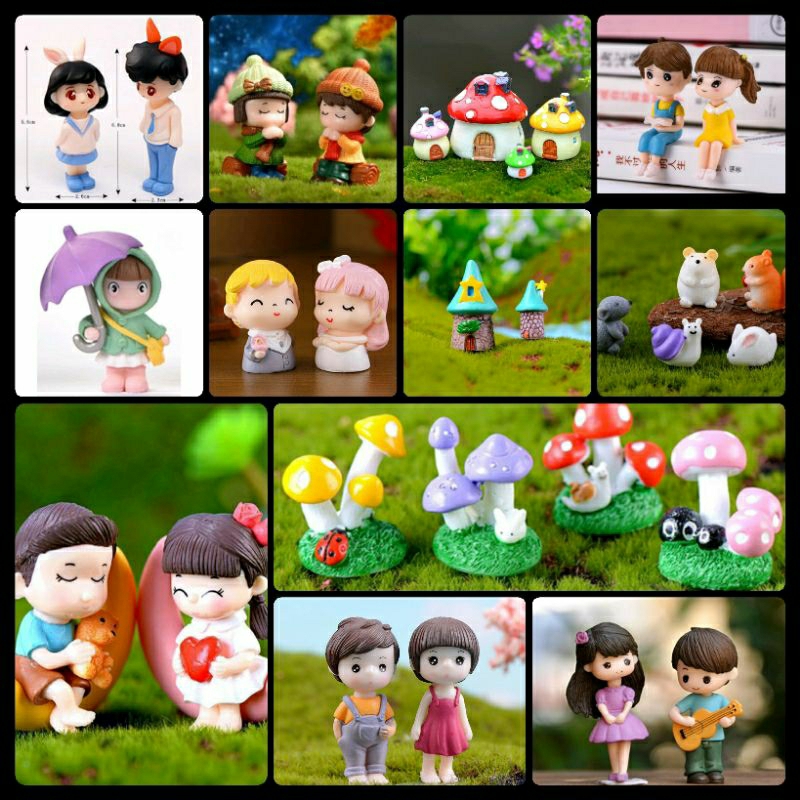(สินค้าพร้อมส่งในไทย) ตุ๊กตาเรซิ่นตัวจิ๋ว แต่งสวน แต่งบ้าน แต่งเค้ก ตุ๊กตาปักกระถาง ตุ๊กตาตัวจิ๋ว