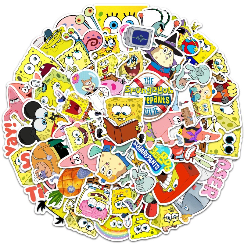สติ๊กเกอร์ Spongebob 439 สปองบ๊อบ 50ชิ้น สปอนจ์บ็อบ สะปองบ๊อบ sponge bob เดอะ ซิมสัน ซิมป์สัน การ์ตูน sim simp son sons
