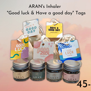 ของขวัญ ยาดม ถุงผ้า พร้อมป้าย Good luck / Have a good day ยาดมสมุนไพร ARAN กลิ่นหอม สดชื่น สมุนไพร Gift (ถุงผ้า)