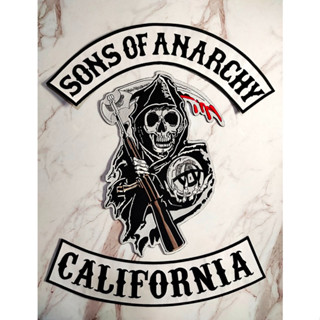 ตัวรีดติดเสื้อขนาดใหญ่ Sons Of Anarchy ตกแต่งเสื้อผ้า แจ๊คเก็ตยีนส์ Hipster Embroidered Iron On Sew on