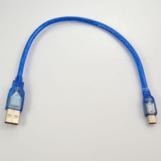 สาย USB TO Mini 5Pin 30cm สีฟ้า USB 2.0 A Male to Mini USB B 5pin Male Cord Adapter Converter Power Cable Charger 30cm