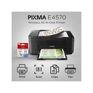 Canon PIXMA E4570 Printer Multifunction+ Fax + หมึกแท้พร้อมใช้งาน 1 ชุด ของแท้ประกันศูนย์ ทั่วประเทศ