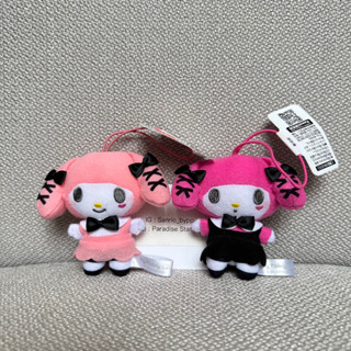 ตุ๊กตาพวงกุญแจ คู่ My Melody "Black Ribbon Fashion" (งานลิขสิทธิ์)