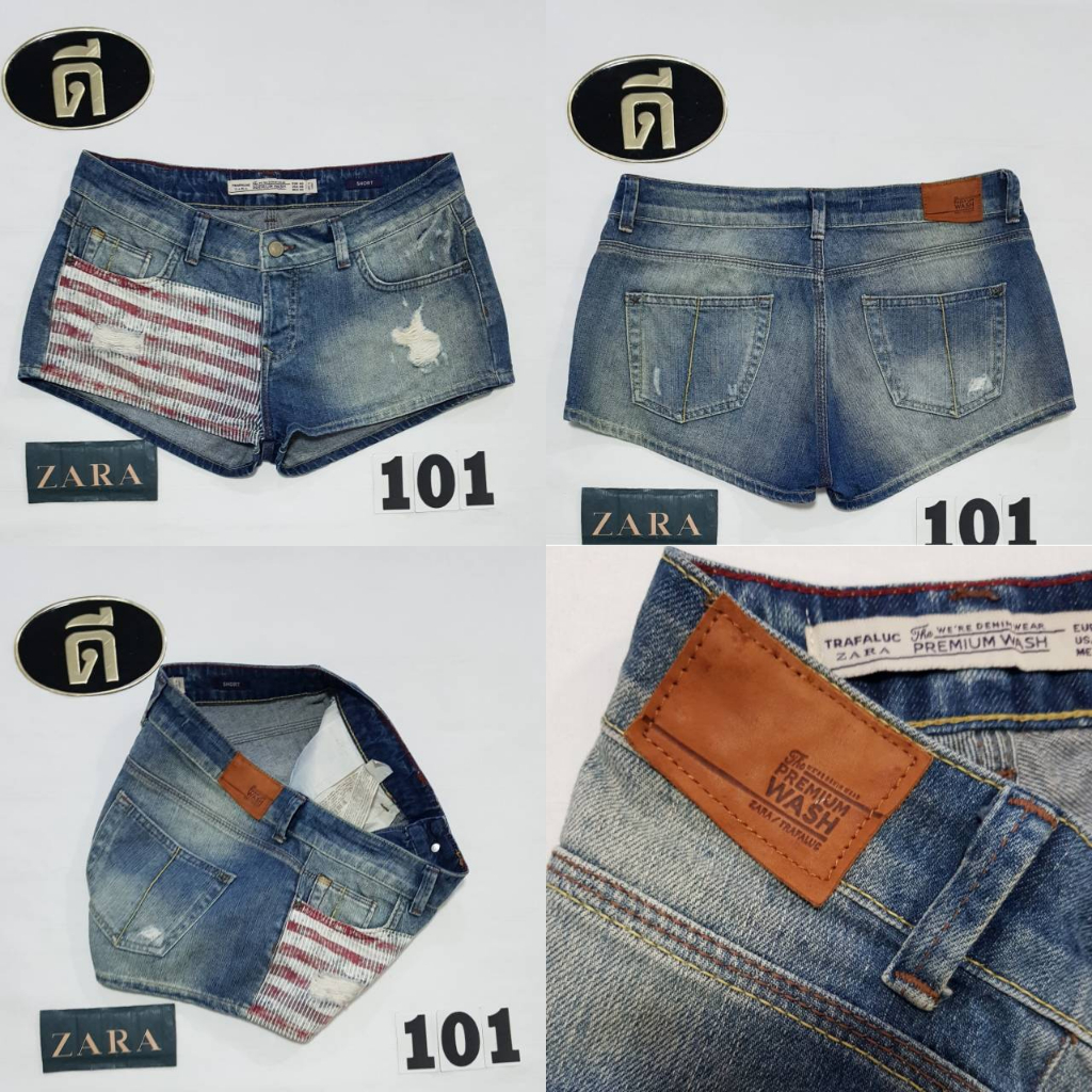 101.  เอววัดจริง 31 กางเกงยีนส์ขาสั้น ZA RA ( 8688 201)