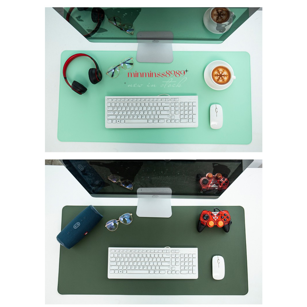 แผ่นหนังรองเมาส์NOTEBOOK ALL IN ONE แผ่นหนังเก็บขอบ แผ่นใหญ่ แผ่นป้องกันการลื่นไหล เหมาะทุกการทำงาน มีหลายสี-หลายขนาด