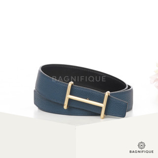 HERMES BELT 85 BLUE BLACK