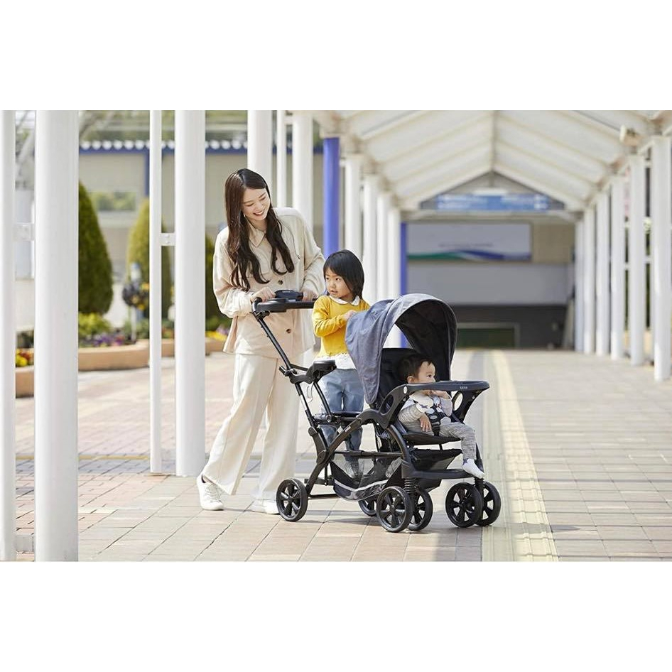 พร้อมส่ง‼️ส่งฟรี‼️ รถเข็นพี่น้อง Katoji รถเข็นเด็กแฝด รุ่นใหม่มือสองจากญี่ปุ่นสภาพดี สีบลูยีนส์เข้ม 