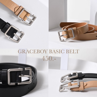 Graceboy | พร้อมส่ง Graceboy Basic belt เข้มขัดหนัง เข็มขัดหัวเหล็ก เข็มขัดทำงาน