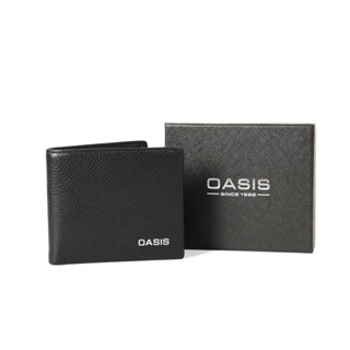 OASIS กระเป๋าสตางค์แบบสั้น รุ่น AMW-4057-BL สีดำ กระเป๋าหนัง