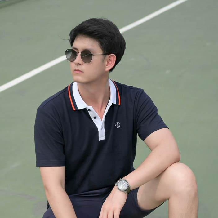 POLOLAND เสื้อโปโลชายทรงตรง รุ่นเนคไท II - สีกรม (2 สี)