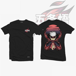 เสื้ออนิเมะ - Jujutsu Kaisen - Satoru Gojo v6 เสื้อยืดคอตตอนพิมพ์ลายแฟชั่นแขนสั้น