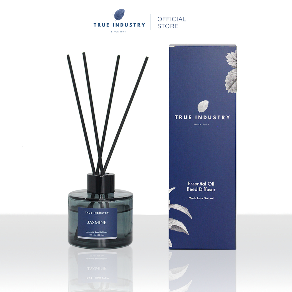 ก้านไม้หอมปรับอากาศ กลิ่นมะลิ 100 ml. (Jasmine Premium Aromatic Reed Diffuser) ฟรี❗ ก้านไม้ไฟเบอร์ 6 ก้าน