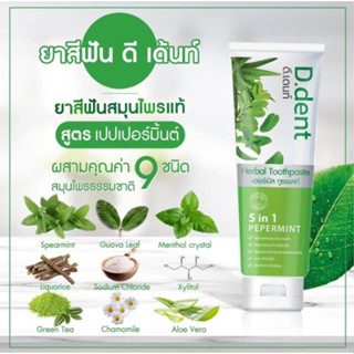 ยาสีฟันสมุนไพรดีเดนท์ เฮอร์เบิล ทูธเพสท์ D.DENT HERBAL TOOTHPASTE