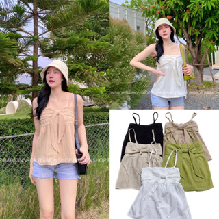 💐Aexla Clothes 🥑เสื้อสายเดี่ยว ดีเทลแต่งโบว์หน้า