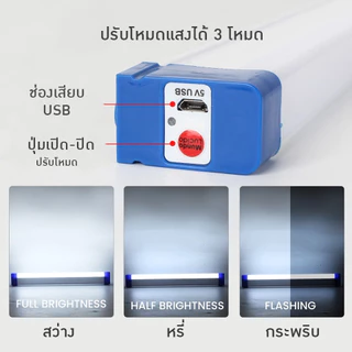 CRX หลอดไฟLEDไร้สาย หลอดไฟฉุกเฉิน ไฟLEDพกพา3โหมด80w/60w/30wหลอดไฟติดกำแพง หลอดไฟแขวน USB LED Tubeใช้งานสะดวก