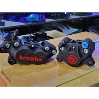 ปั้มBrembo Brake Set 4พอทหูชิด + ปักข้าง สีเทาและสีดำ (ของแท้100%)