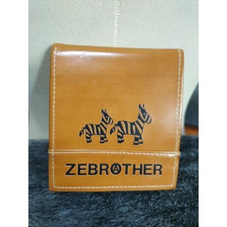 กระเป๋าสตางค์แบรนด์ Zebra ther หนังสีน้ำตาลมือสองญี่ปุ่นใหม่มาก