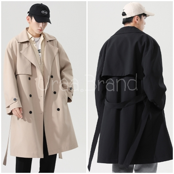 2 สี / เสื้อโค้ท เทรนช์โค้ท โค้ทผู้ชาย พร้อมเข็มขัด Trench Coat Venis Unisex - MSS เสื้อกันหนาวผู้ชาย