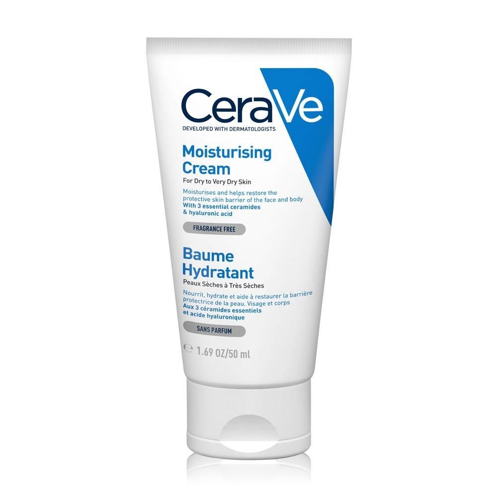 Cerave Moisturising Cream 50mL เซราวี ครีมทาผิวหน้า ผิวกาย 50 มล. (ผิวแห้ง-แห้งมาก)
