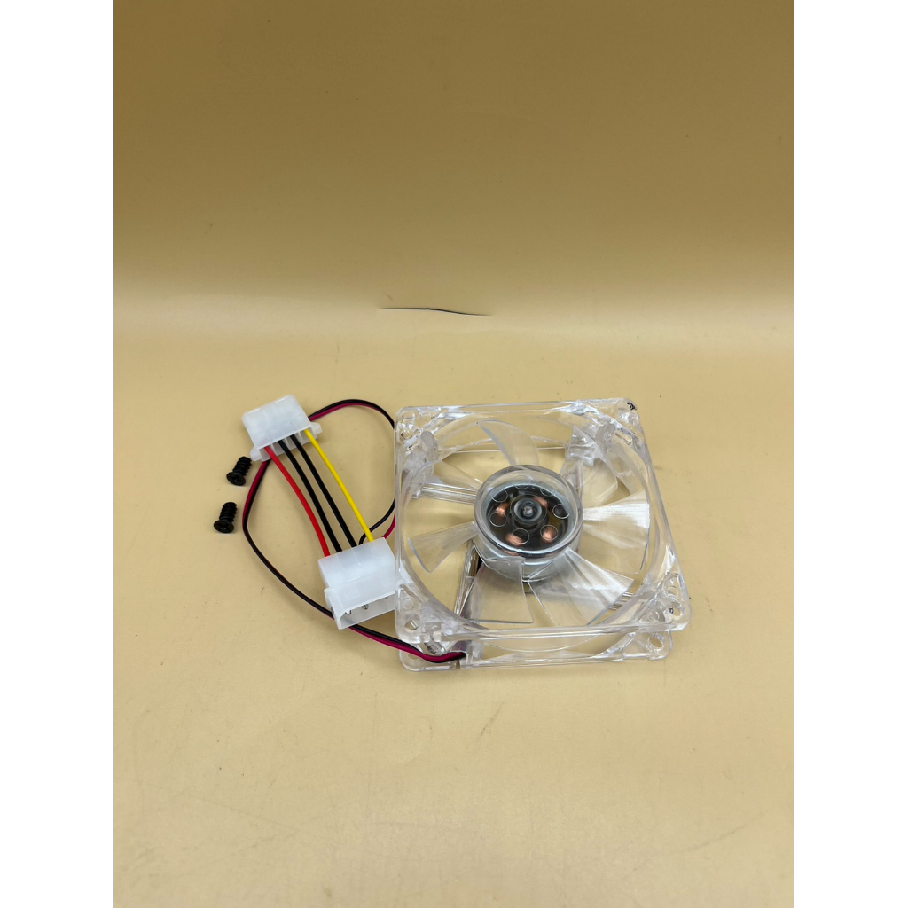 พัดลม ระบายความร้อน DC 12V มีไฟ 4 สี ขนาด 80×80×25 mm.